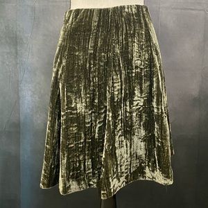 NWT Anthropologie velvet skirt Moss Green